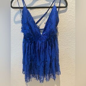 Showpo Vibrant Blue Sequin Dress